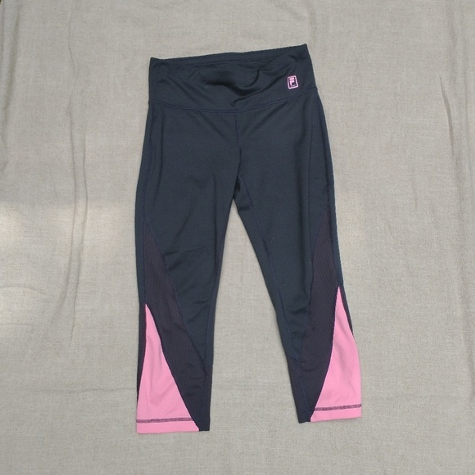 FILA Leggings donna rosa e nero colorblock Activewear Capri