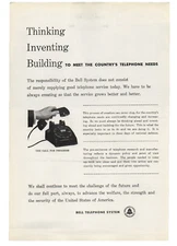 Vintage Bell System 1951 Magazine Print Ad Telephone ATT The Call For Progress