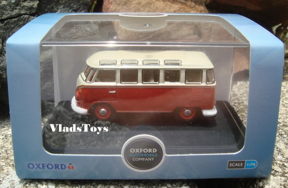 Oxford Militar 1/76 Volkswagen T1 Samba Bus Sellado Cera Rojo/Beige Gris 76VWS001 Foto 4 de 4