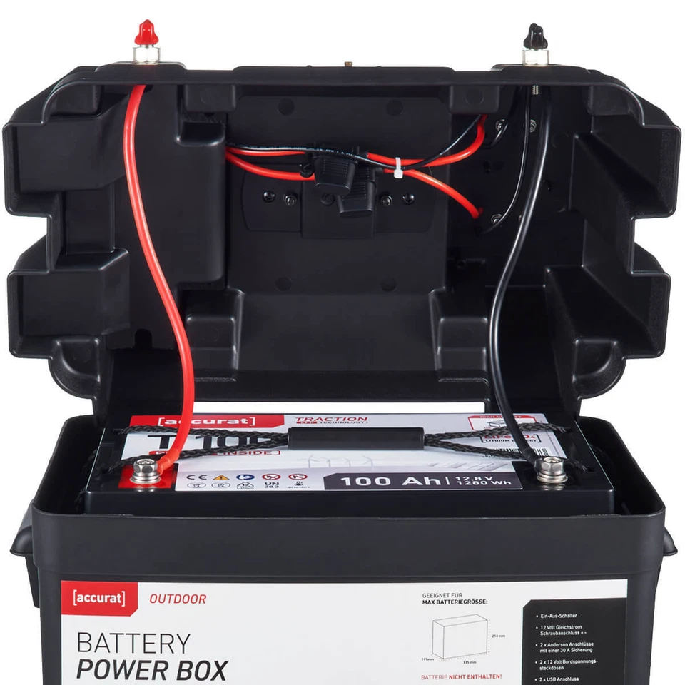 Scatola batteria 12V scatola batteria plastica con presa USB e accendisigari - Immagine 4 di 4