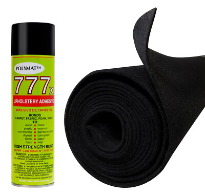 3ft x 4ft +1can 777 Glue BLACK Polymat S25 TRADE SHOW BACK DROP LINER CARPET