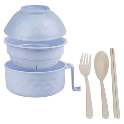 Drain Instant Noodle Bowl Student Ramen Noodles Microwavable with Lid