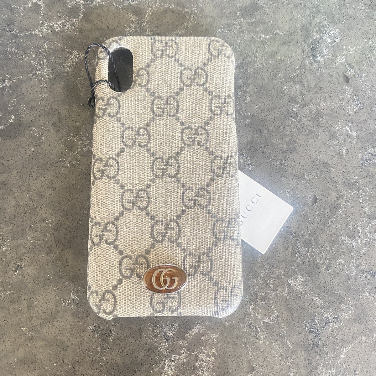 GUCCI GG Logo Monogram Ophidia Tessuto iPhone X/XS case + Gift Box