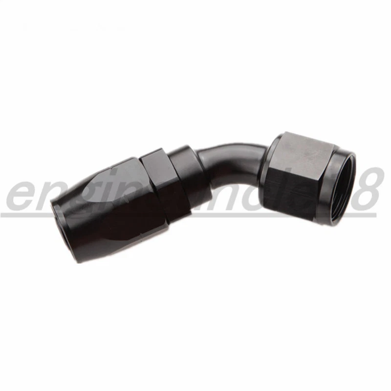 AN4 AN6 AN8 AN10 45 Degree Swivel Fuel Oil Air Gas Line Hose End Fitting Adaptor - Image 2 of 4