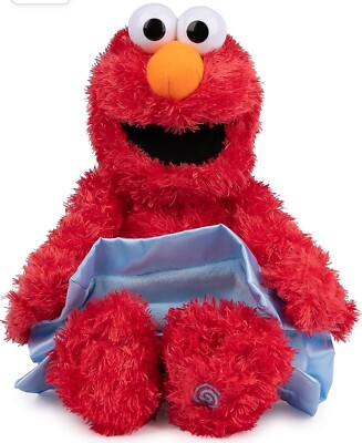 Sesame Street Elmo Peek A Boo Animated and Talking Red Gund Plush Toy Works New!