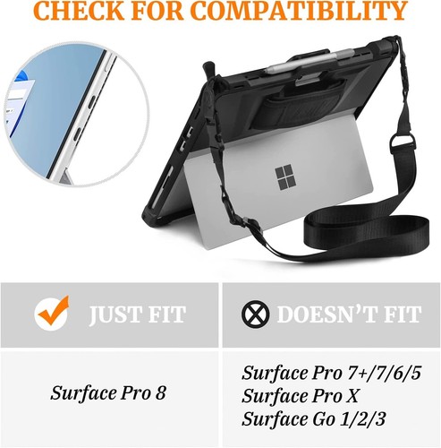Case for New Microsoft Surface Pro 8 with Shoulder Strap and Hand Strap. - Picture 4 of 7