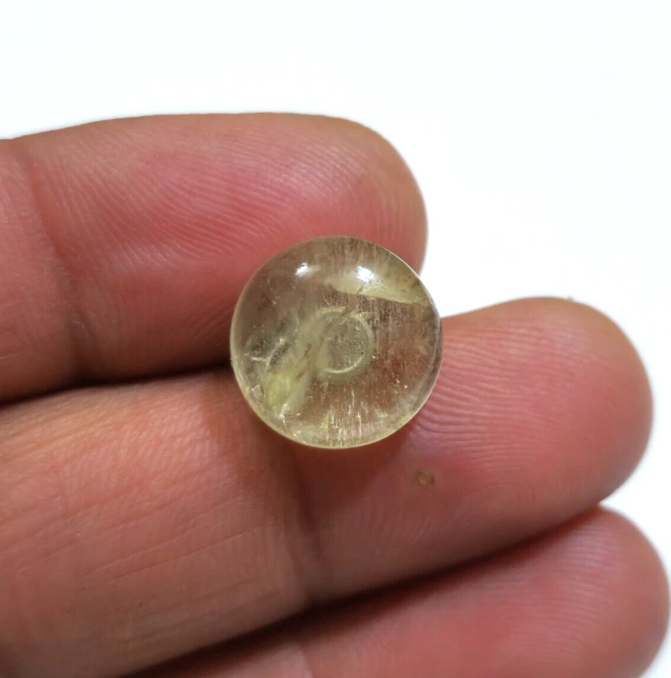 Beautiful Heliodor Aquamarine Round Cabochon 11 Crt Loose Gemstone For Jewelry - Image 4 of 4