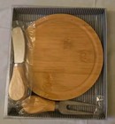 Mini Bamboo Cheese Board Set With Knife & Fork — photo 2