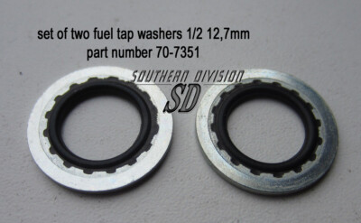 70-7351 Benzinhahn gummierte aludichtung Triumph BSA Norton fuel tap gasket 1/2