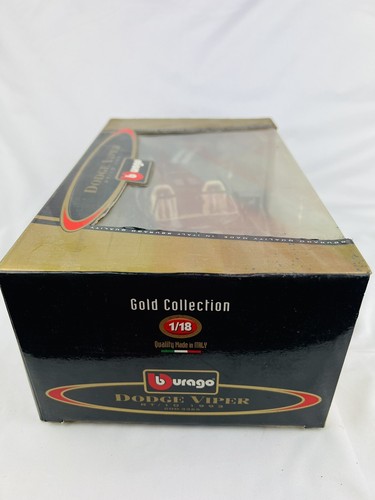 Burago 1993 Black Dodge Viper RT/10 Die Cast Metal 1:18 Scale Made in Italy - Picture 4 of 13