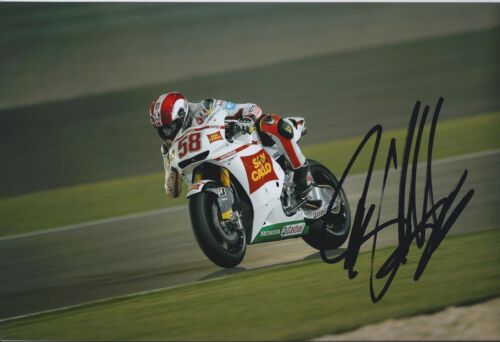 Marco SIMONCELLI Honda San CARLO PODPISANY Autograf RZADKI 12x8 Zdjęcie AFTAL COA - Zdjęcie 1 z 1
