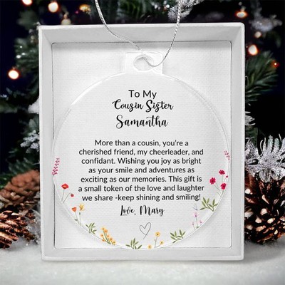 Cousin Sister Acrylic Ornament, Christmas Gift