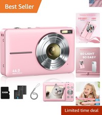FHD 1080P Point and Shoot Camera for Kids - Includes 32GB Card 2 Batteries