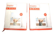 Lot of 2 Staples Basic Glossy Photo Paper Sheets 8.5" x 11" ST19900 100/Pack
