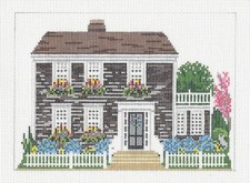 "Nantucket Cedar Shake" House 18 mesh HP Needlepoint Canvas by Needle Crossings