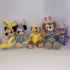 Mickey  Minnie Mouse Easter Bunny 5 Plush Stuffed Animal Lot Disney Parks
