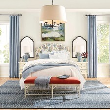 Tufted Area Rug Antelope Blue Wool Modern Animal Print Design for Living Room