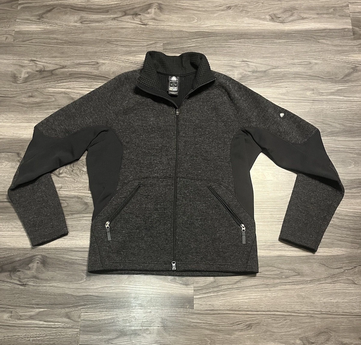 Nike ACG Jacket Sweater Mens Black Sphere Thermal Waffle Jacket Full Zip Wool