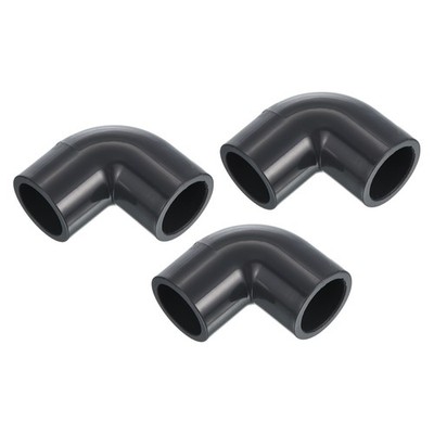 UPVC Schlauch Fitting Bogen 18mm Buchse 3er Pack 90 Grad Adapter Stecker grau