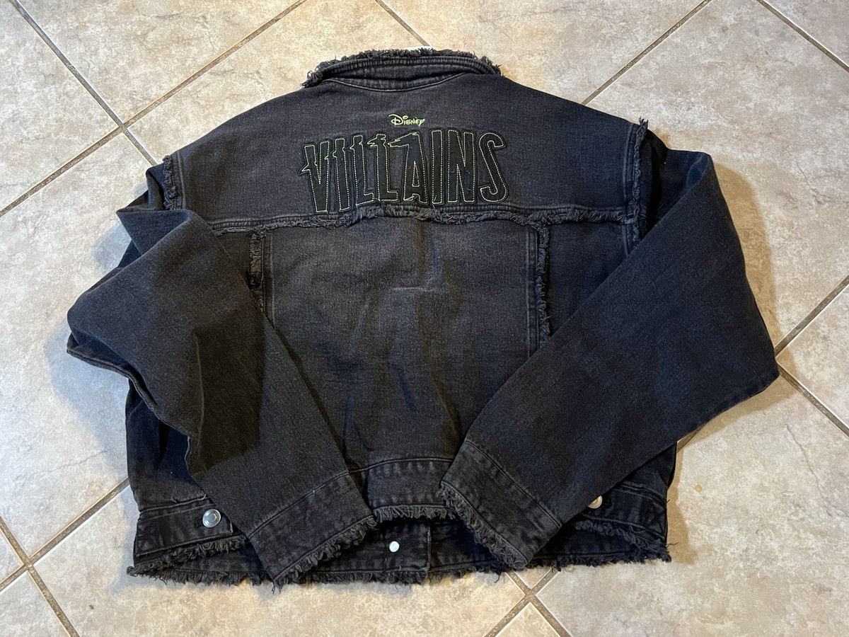 NWT Disney Villains Cropped Denim Jacket L Her Universe Maleficent 