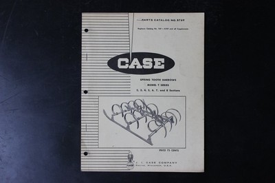 CASE Spring Tooth Harrows Model T Series Parts Catalog No. 8769 Manual