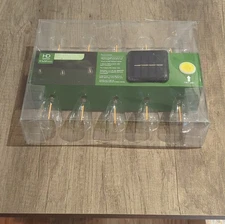 HD Designs Outdoors Solar LED String Lights 10 Warm White Bulbs 15 ft