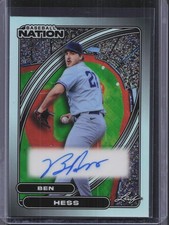 2026 Leaf Baseball Nation Ben Hess Silver Prismatic Auto #/25
