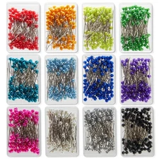 1200Pcs Sewing Pins 1.5" Straight Quilting Pins with Colored Ball Glass Head