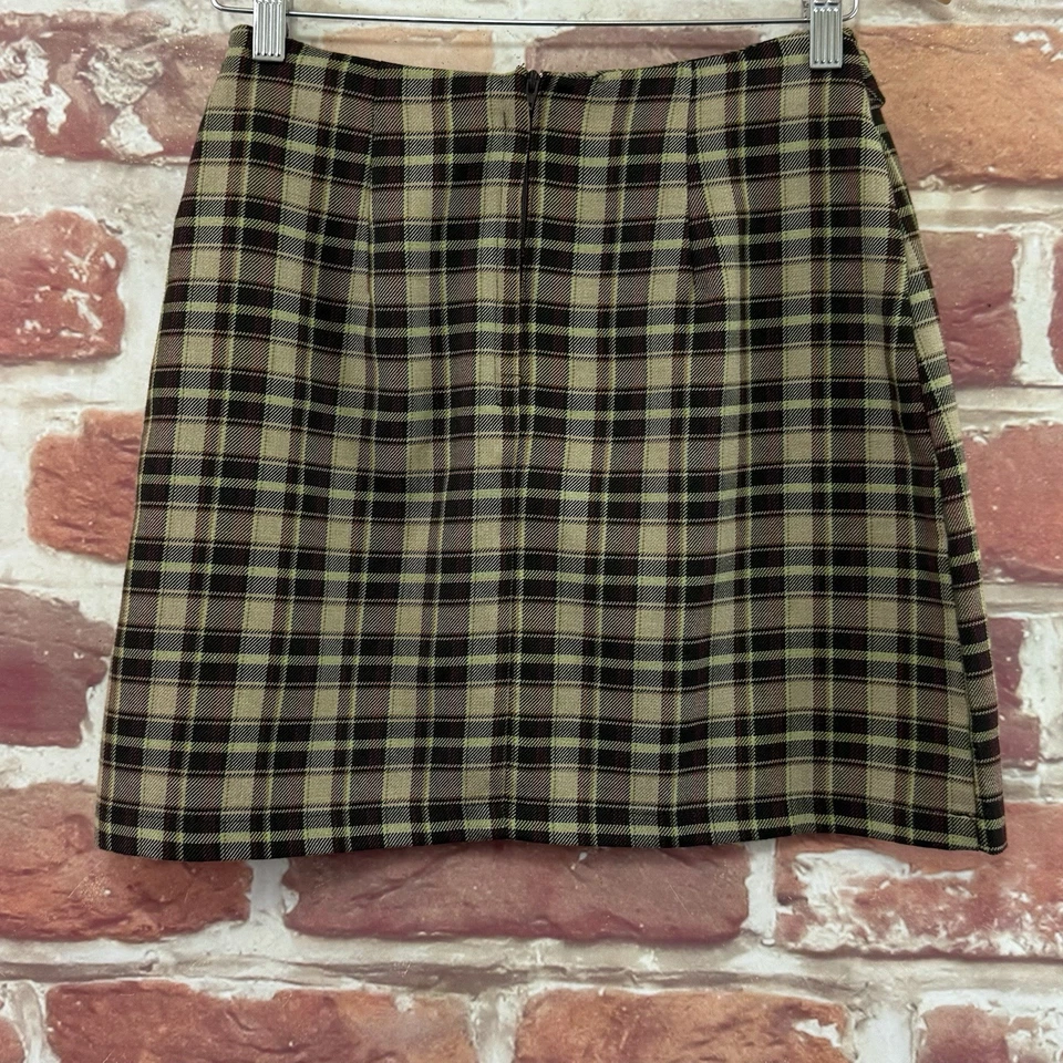 Винтажная женская юбка My Michelle для подростков 7/8 клетчатый акцент ремень повседневный на молнии - Изображение 4 из 4