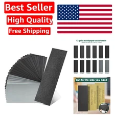 24Pcs Sandpaper Sand Paper Sanding Sheets Grits 80-3000 Wet Dry Wood Car Metal