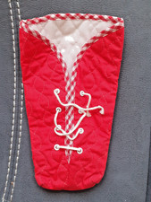 Monchichi Schlafsack rot 80er Jahre, wie neu, Länge 23 cm, Breite 13 cm aus Stof