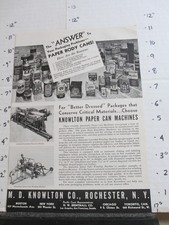 magazine ad 1944 KNOWLTON Co Rochester NY paper can Amoco Colgate malted milk