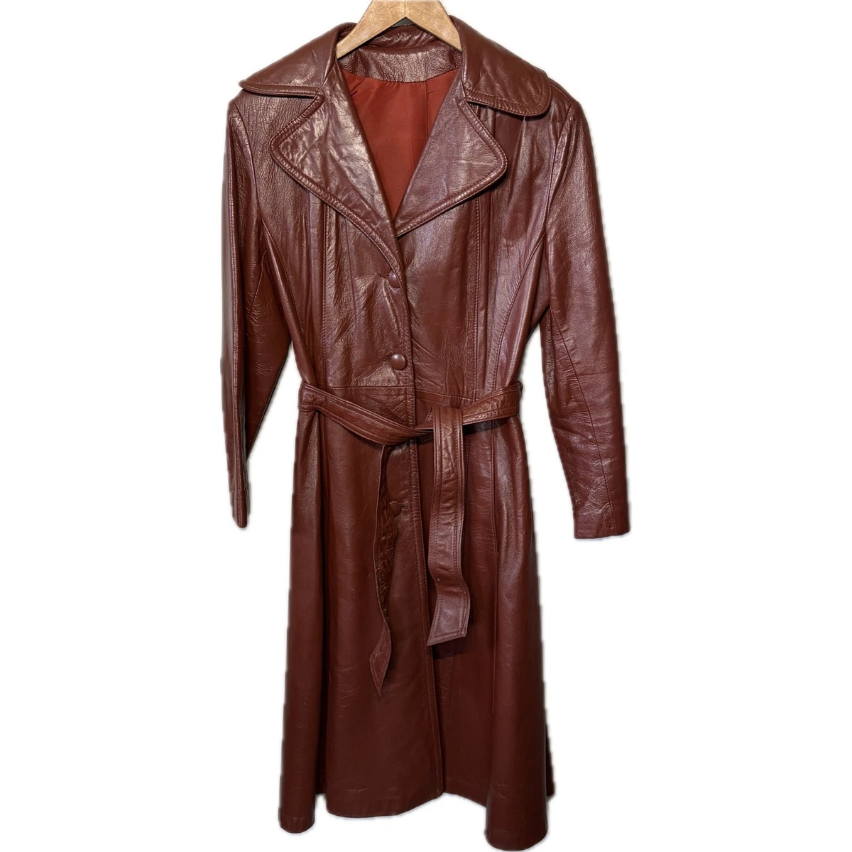Vintage Leather Trench Coat In Vintage Outerwear Coats & Jackets