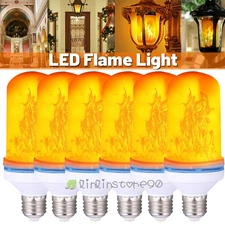 LED Fire Effect Light Bulb Simulated Nature Flicker Flame Lamp Party Decor LOT