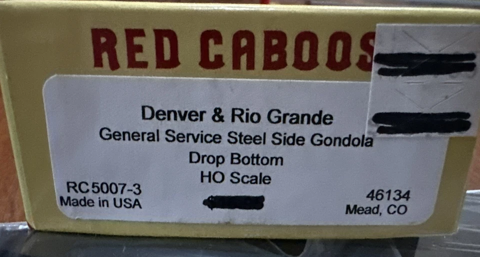 Red Caboose HO Kit #RC-5007-3 Steel Side Gondola D&RGW Rio Grande 46134 NY - Image 2 of 4