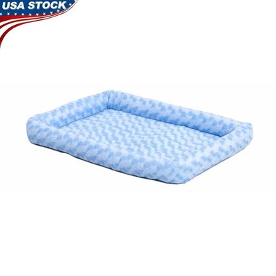 Cozy Cushioned Pet Bed Dogs Cats Soft Bolster Ideal Crates Carriers Travel New