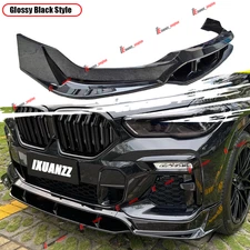Fits For BMW G06 X6 M Sport 2020-2023 Front Bumper Lip Splitter Glossy Black