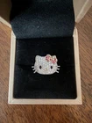 Vintage Sanrio Diamonique Hello Kitty Ring Sterling Silver 925 Sz 7