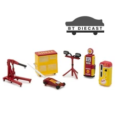 GREENLIGHT GL MUSCLE SHOP TOOLS SET ACCESSORIES 1/64 SHELL OIL 13158