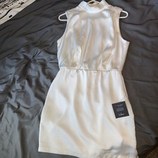 Lulus Dress White Halter Size Medium High Neck