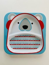 Skip Hop Zoo Polar Bear Melamine Divided Plate Dinnerware
