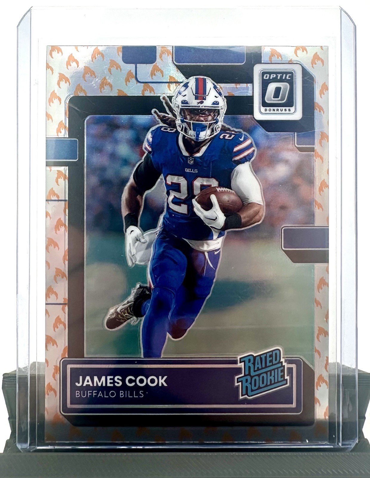 2022 Donruss Optic James Cook Rated Rookie RC Fire Emoji Prizm #215 BILLS