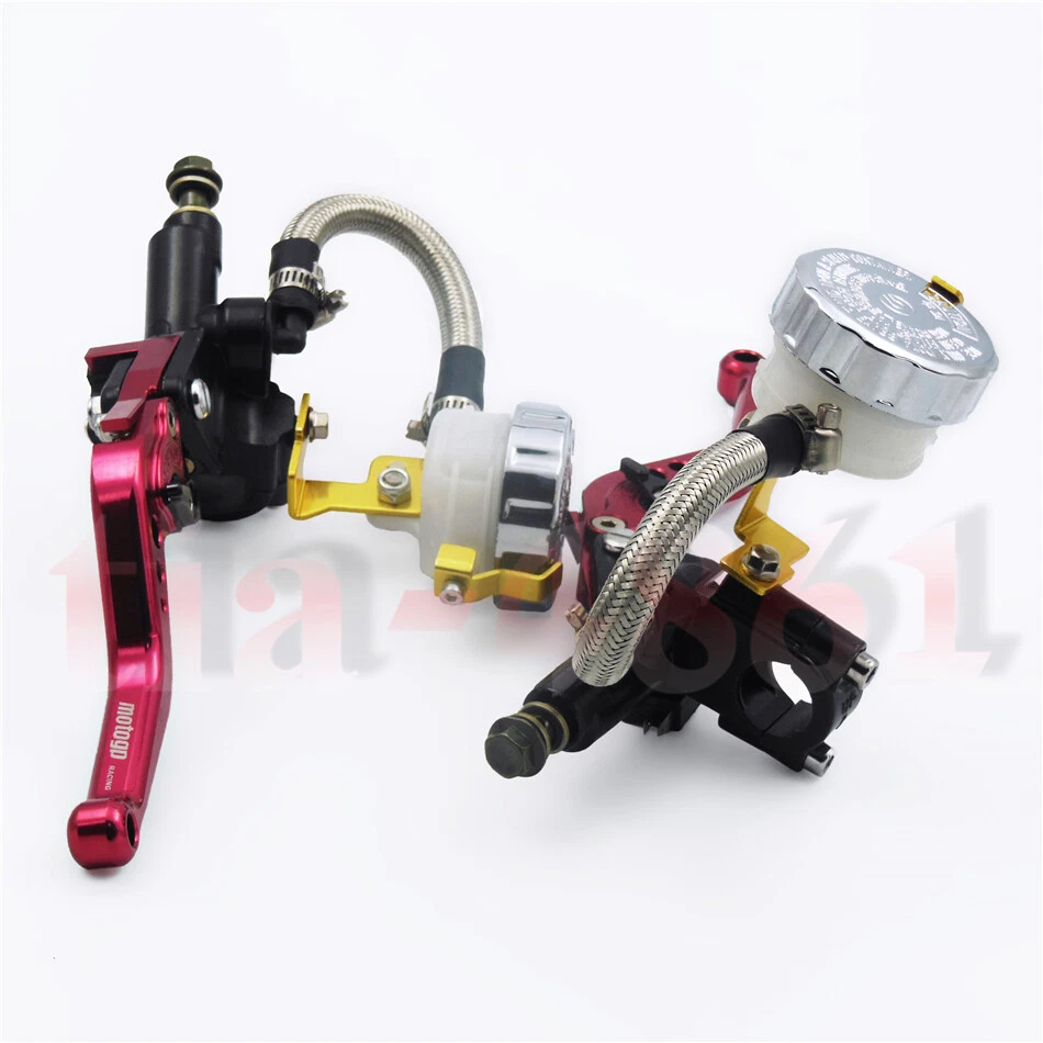 Conjunto de alavanca reservatório cilindro mestre embreagem freio motocicleta universal CNC 7/8"" - Imagem 4 de 4