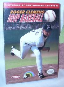 LJN NINTENDO NES ROGER CLEMENS MVP BASEBALL GAME 1991 BOX ONLY WITH POSTER