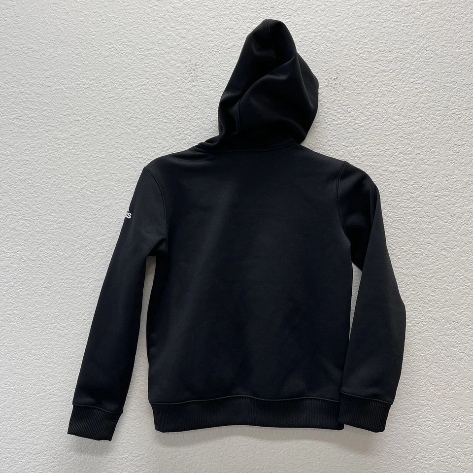 ADIDAS Sudadera con Capucha Juvenil PEQUEÑA Negra Pullover Capucha Top Camisa Foto 2 de 4