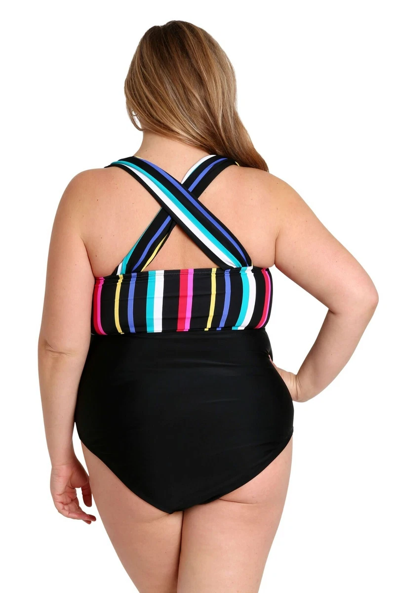 New Lysa Womens Plus Size One 1 Piece Swimsuit 0X 1X 2X 3X UPF 50