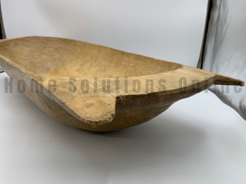 Pottery Barn antike einzigartige dekorative Teigschüssel aus Holz braun 31" L #1652