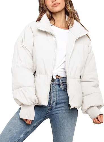 KYL Winter Puffer Jacket Oversized ZipUp Quilted Puffy Bubble Short Down Size XS - Picture 2 of 7