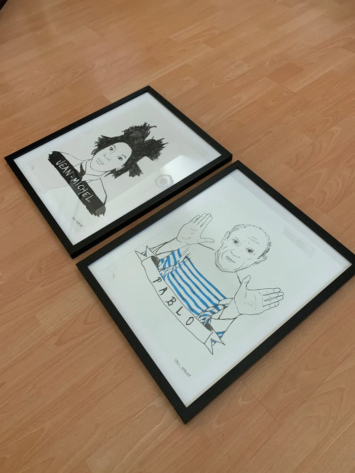 Póster impreso Jean Michel Basquiat y Pablo Picasso ciervo Dana 18 x 14 edición limitada Foto 4 de 4