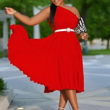 Women's One Shoulder Sexy Prom A Line Dresses Long Evening Party Midi Dresses